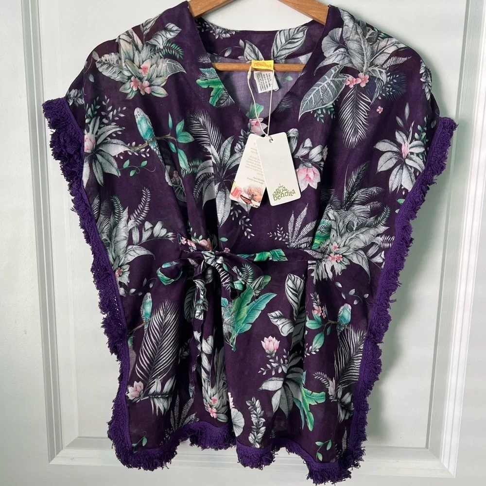 Agua Bendita Girls Iris Tunic Wisteria Swim Cover Up